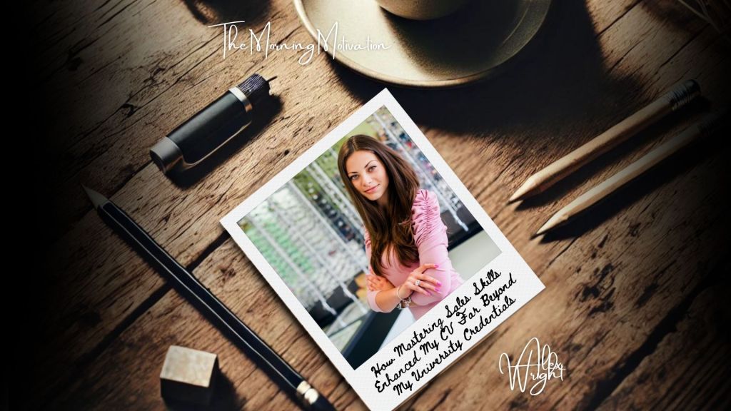 Confident professional presenting in an interview setting, showcasing sales skills