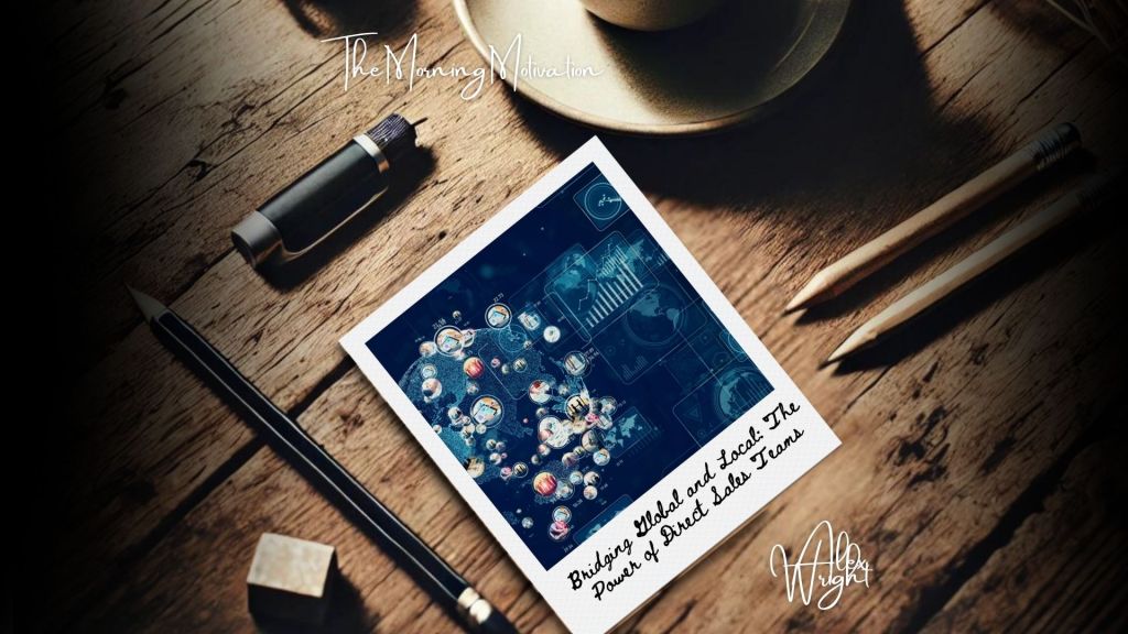 Illustration symbolising the connection between global brand strategy and local community engagement through direct sales presence.