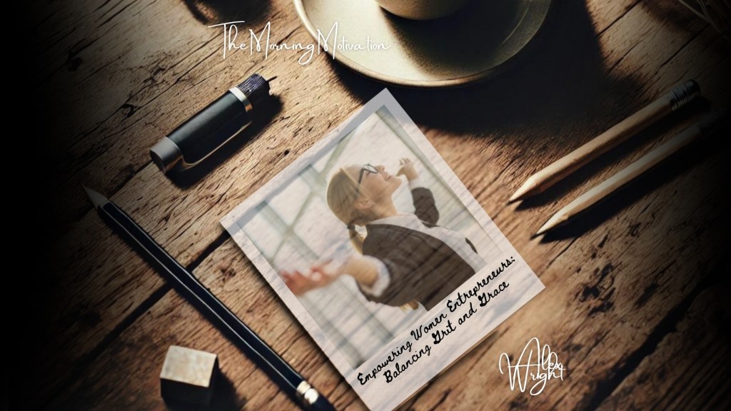 Female entrepreneur balancing grit and grace in business leadership